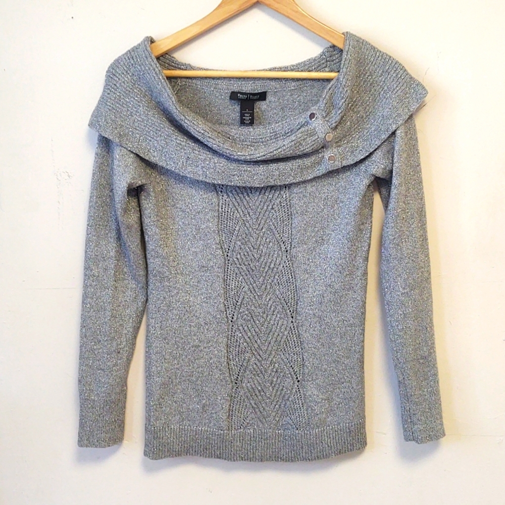 White House Black Market Gray cowl neck sweater